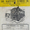 Maryland Lumber Co 1949 calendar board feet calculator Chart Vintage advertising